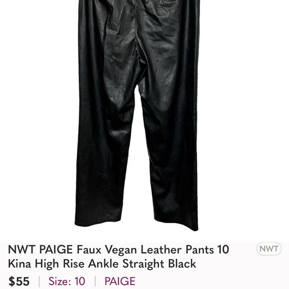 Paige Denim Melila Vegan Leather Pant. - Picture 4 of 7